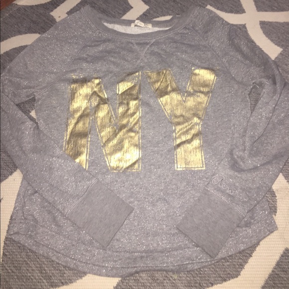 Aeropostale grey and gold sweater - Picture 1 of 3